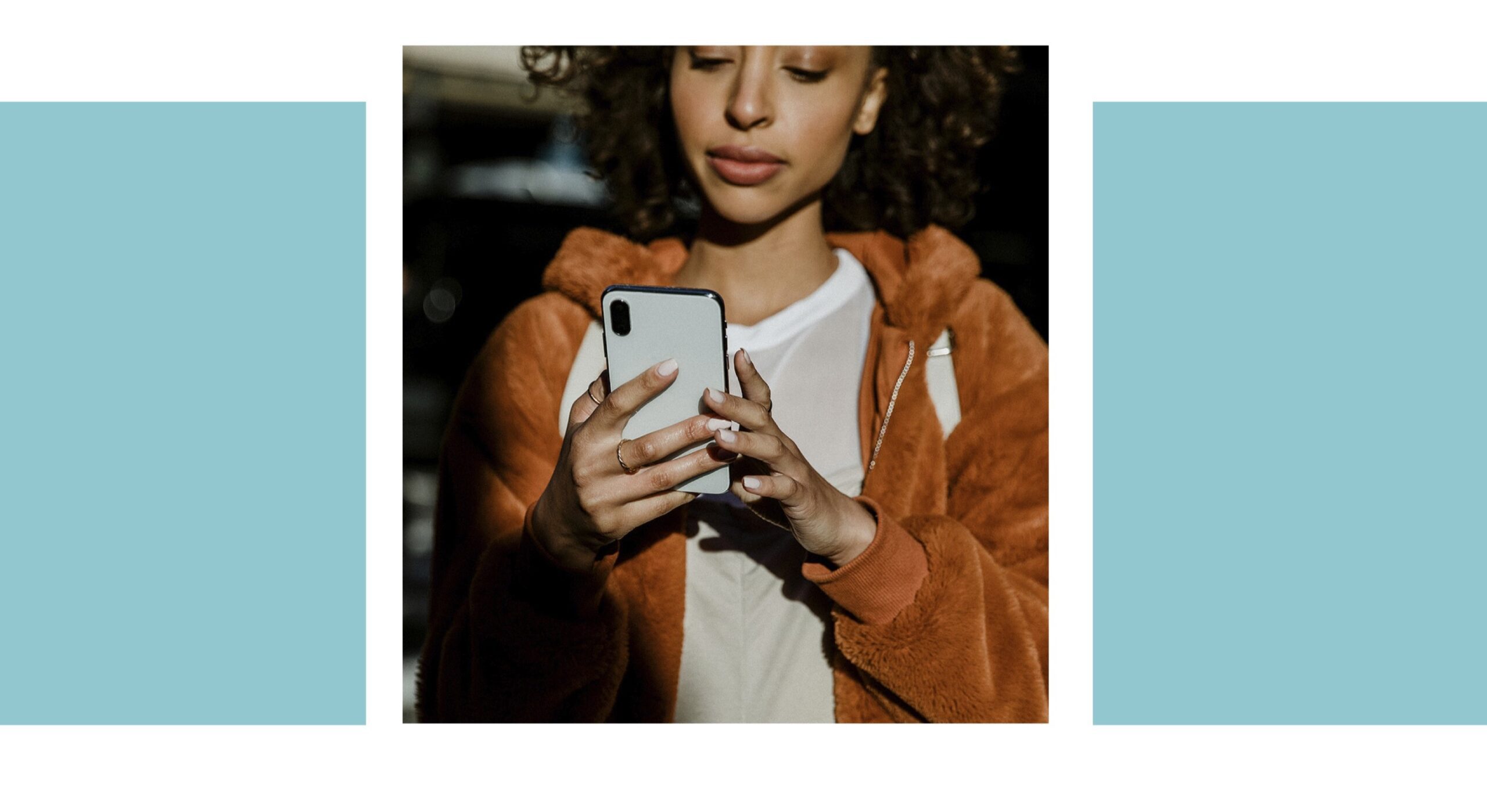 Get the Support You Deserve A woman searching on her phone for pregnancy support in Hampstead, North Carolina
